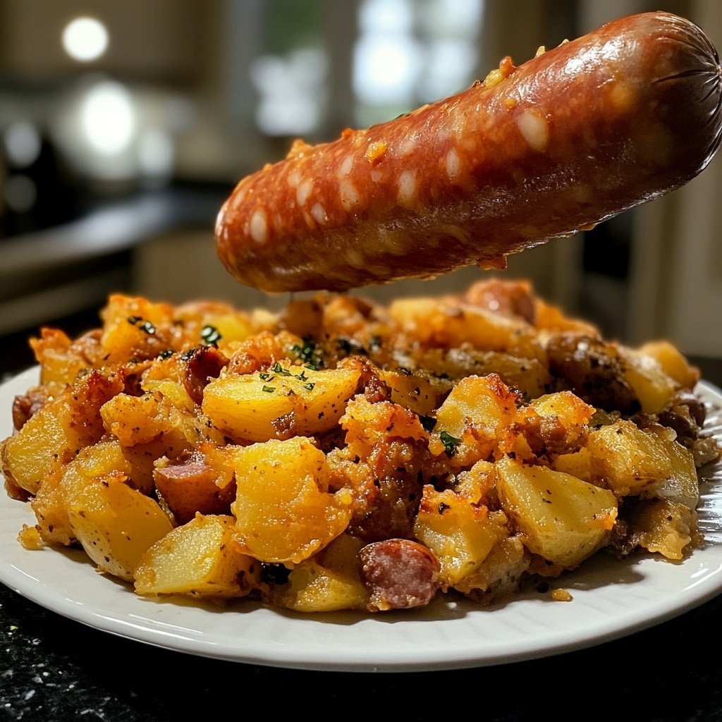 Kartoffelgulasch mit Würstchen