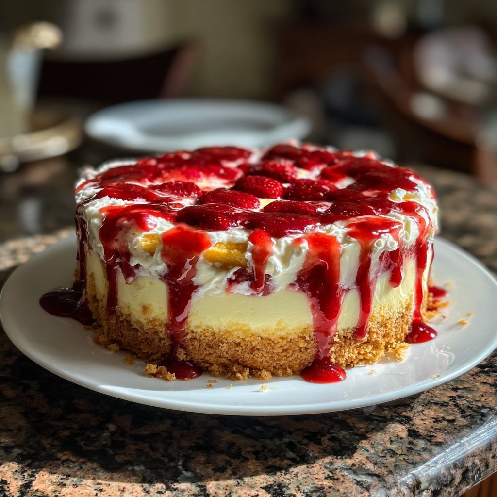 Saftiger Erdbeerkuchen Mit Vanillepudding
