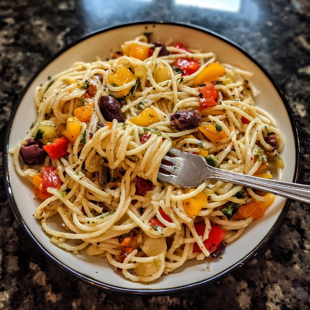 Mediterraner Nudelsalat Mit Oliven