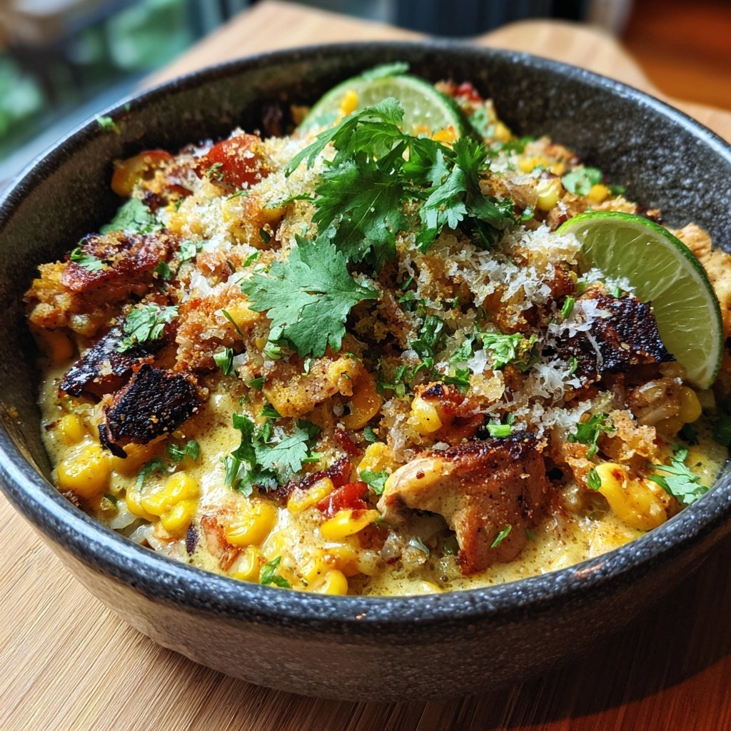 Street Corn Hähnchen Reis Bowl