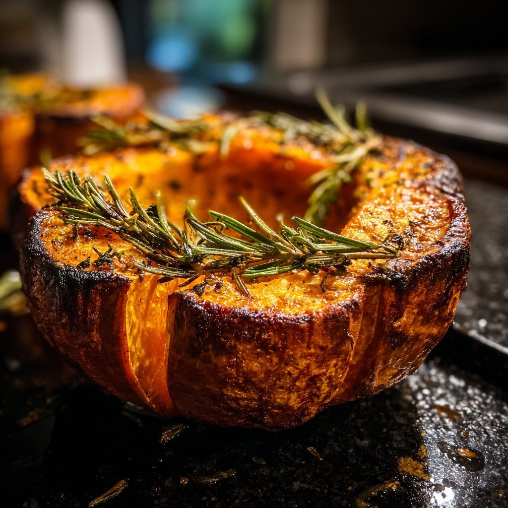 Ofen Kürbis Mit Rosmarin