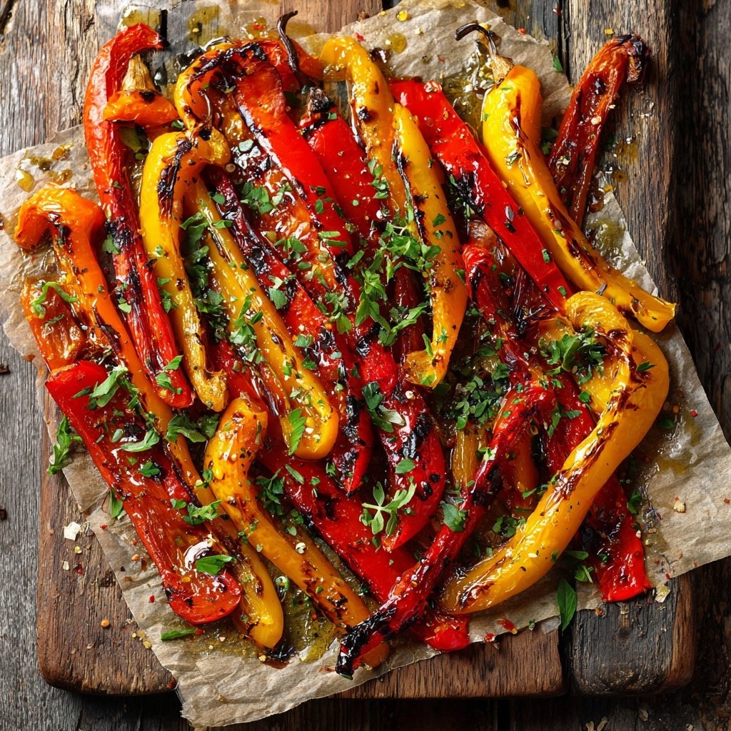 Gegrillte Paprika Streifen